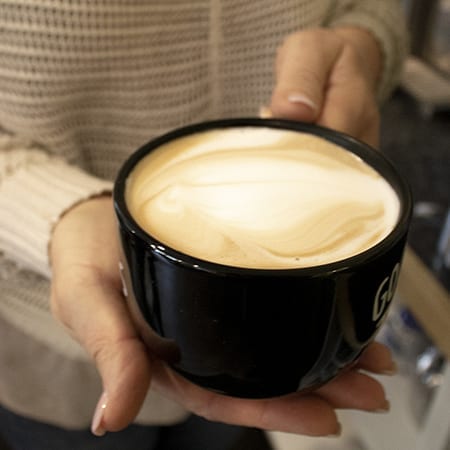 A freshly made latte at Floyd’s
